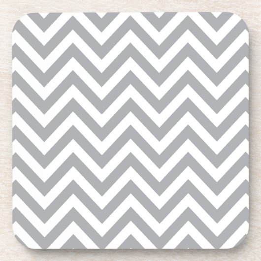 Gray and White Chevron Zigzag Pattern Bier Onderzetter (Voorkant)