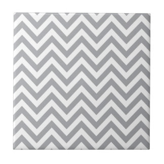 Gray and White Chevron Zigzag Pattern Tegeltje