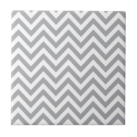 Gray and White Chevron Zigzag Pattern Tegeltje (Voorkant)