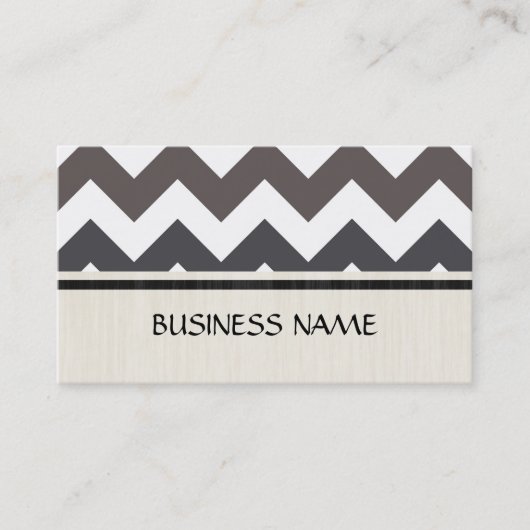 Gray and White Chevron Zigzag Pattern Visitekaartje (Voorkant)