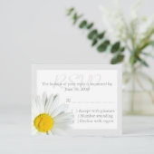 Gray and White Daisy Wedding RSVP Reply Card Kaartje (Staand voorkant)