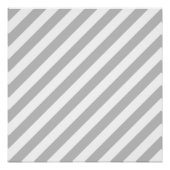 Gray and White Diagonal Stripes Pattern Poster (Voorkant)