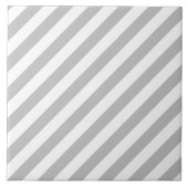 Gray and White Diagonal Stripes Pattern Tegeltje (Voorkant)