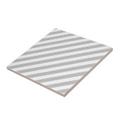 Gray and White Diagonal Stripes Pattern Tegeltje (Zijkant)