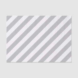 Gray and White Diagonal Stripes Pattern Tissuepapier