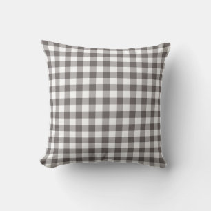 Gray and White Gingham Pattern Kussen