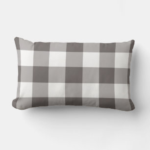 Gray and White Gingham Pattern Kussen
