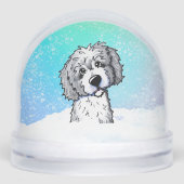 Gray and White Goldendoodle  Sneeuwbol (Voorkant)