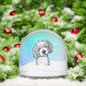 Gray and White Goldendoodle  Sneeuwbol (Kerstmis)