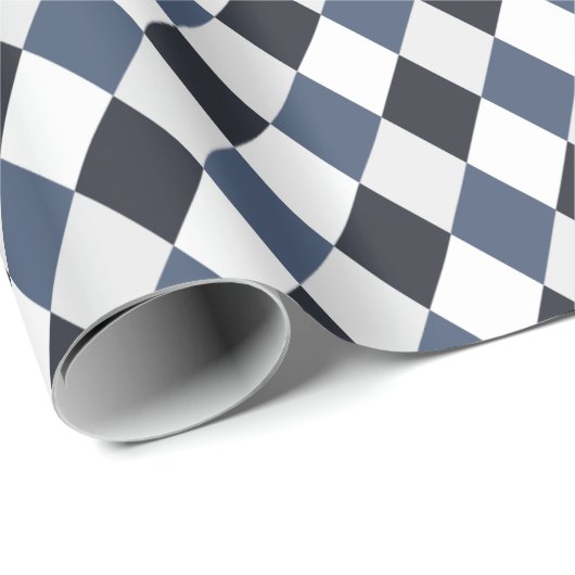 Gray and White Harlequin Diamond Pattern Cadeaupapier (Rol Hoek)