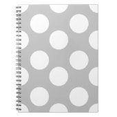 Gray and White Large Polka Dot Notebook Notitieboek (Voorkant)