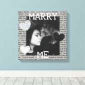 Gray and White Marry Me Couple's Photo Wall Art Canvas Afdruk (Insitu (Houten vloer))
