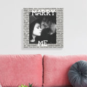 Gray and White Marry Me Couple's Photo Wall Art Canvas Afdruk (Insitu (Woonkamer))
