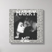 Gray and White Marry Me Couple's Photo Wall Art Canvas Afdruk (Voorkant)