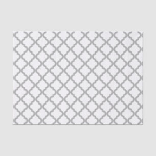 Gray and White Moroccan Quatrefoil Pattern Tissuepapier