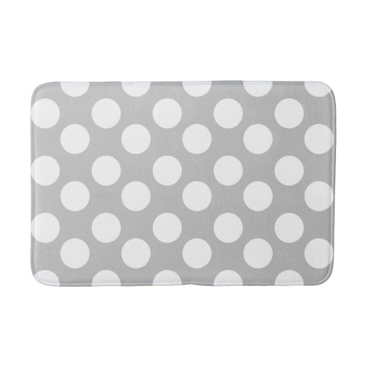 Gray and White Polka Dot Foam Bath Mat (Voorkant)