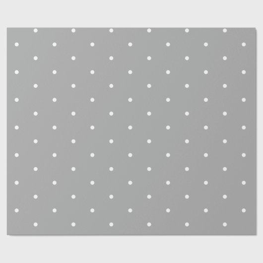 Gray and White Polka Dot Pattern Cadeaupapier (Vlak)
