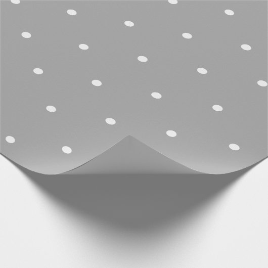 Gray and White Polka Dot Pattern Cadeaupapier (Hoek)