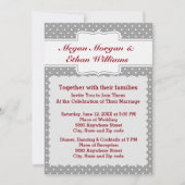 Gray and White Polka Dots Wedding Invitation Kaart (Voorkant)