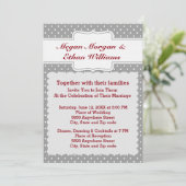 Gray and White Polka Dots Wedding Invitation Kaart (Staand voorkant)