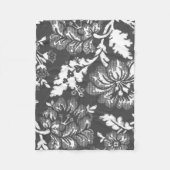 Gray and White Rustic Farmhouse Floral Pattern Fleece Deken (Voorkant)