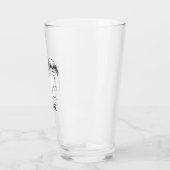 Gray and White Shih Tzu Cartoon Dog Persoonlijk Glas (Links)