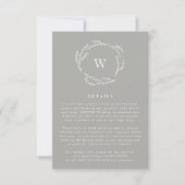Gray and White Simple Wreath Wedding Card RSVP Kaartje (Voorkant)