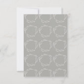 Gray and White Simple Wreath Wedding Card RSVP Kaartje (Achterkant)