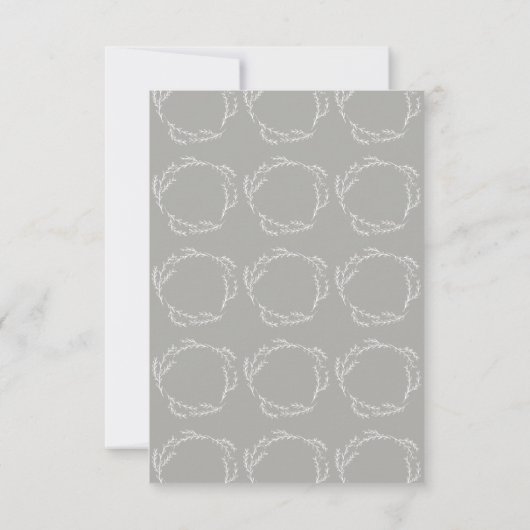 Gray and White Simple Wreath Wedding Card RSVP Kaartje (Achterkant)