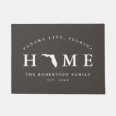 Gray and White State of Florida Map Mat, Doormat Deurmat (Voorkant)