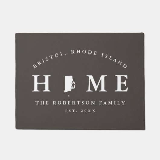 Gray and White State of Rhode Island Map Mat (Voorkant)