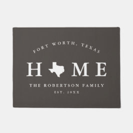 Gray and White State of Texas Map Mat, Doormat Deurmat