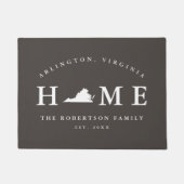 Gray and White State of Virginia Map Mat (Voorkant)