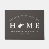 Gray and White State of West Virginia Map Mat (Voorkant)