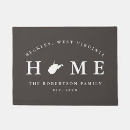Gray and White State of West Virginia Map Mat