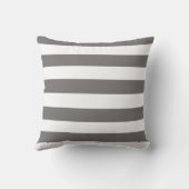 Gray and White Striped Monogram Nursery Pillow Kussen (Achterkant)