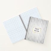 Gray and White Striped Teacher Journal Notitieboek (Binnen)