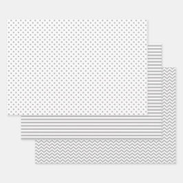 Gray and White Stripes Chevron Polka Dots Inpakpapier Vel
