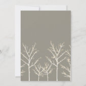 Gray and White Winter Tree Wedding Invitation Kaart (Achterkant)
