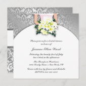 Gray and Yellow Bridal Shower Invitation Kaart (Voorkant / Achterkant)