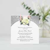 Gray and Yellow Bridal Shower Invitation Kaart (Staand voorkant)