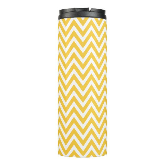 Gray and Yellow Chevron Monogram Thermosbeker (Achterkant)