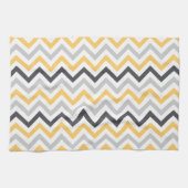 Gray and Yellow Chevron Stripes Pattern Theedoek (Horizontaal)