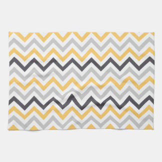 Gray and Yellow Chevron Stripes Pattern Theedoek