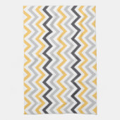 Gray and Yellow Chevron Stripes Pattern Theedoek (Verticaal)