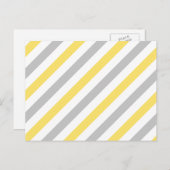Gray and Yellow Diagonal Stripes Pattern Briefkaart (Voorkant / Achterkant)