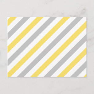 Gray and Yellow Diagonal Stripes Pattern Briefkaart