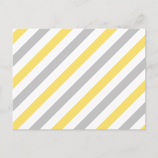 Gray and Yellow Diagonal Stripes Pattern Briefkaart (Voorkant)