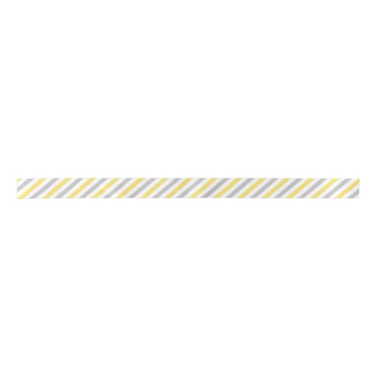 Gray and Yellow Diagonal Stripes Pattern Satijnen Lint (Voorkant)