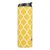 Gray and Yellow Moroccan Quatrefoil Monogram Thermosbeker (Gedraaid links)